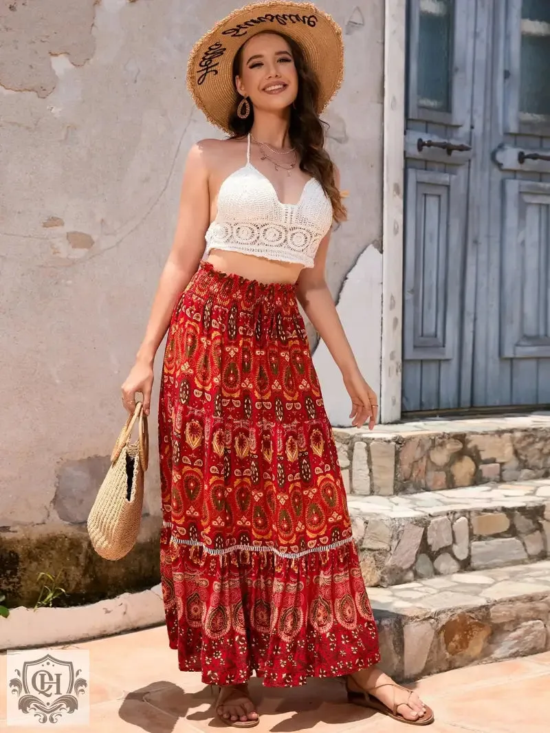 Summer Maxi Patterned Skirt