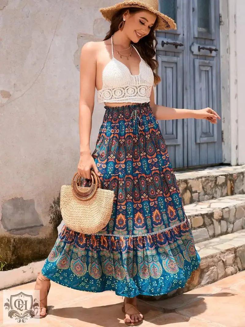 Summer Maxi Patterned Skirt