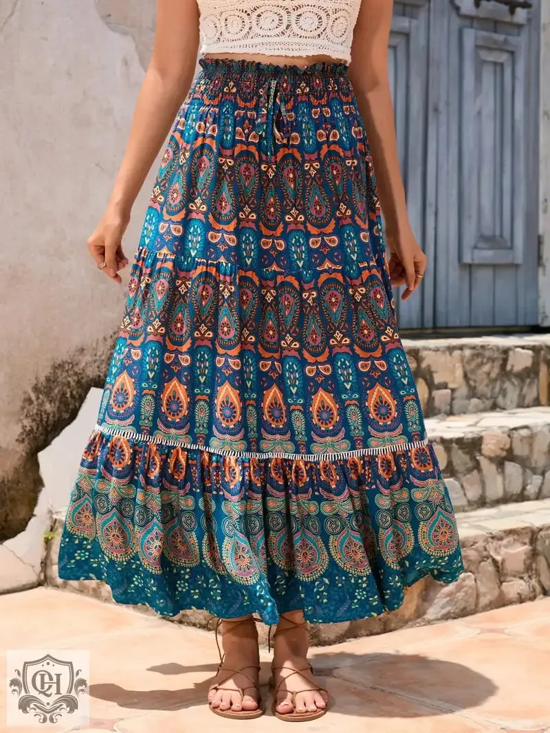 Summer Maxi Patterned Skirt