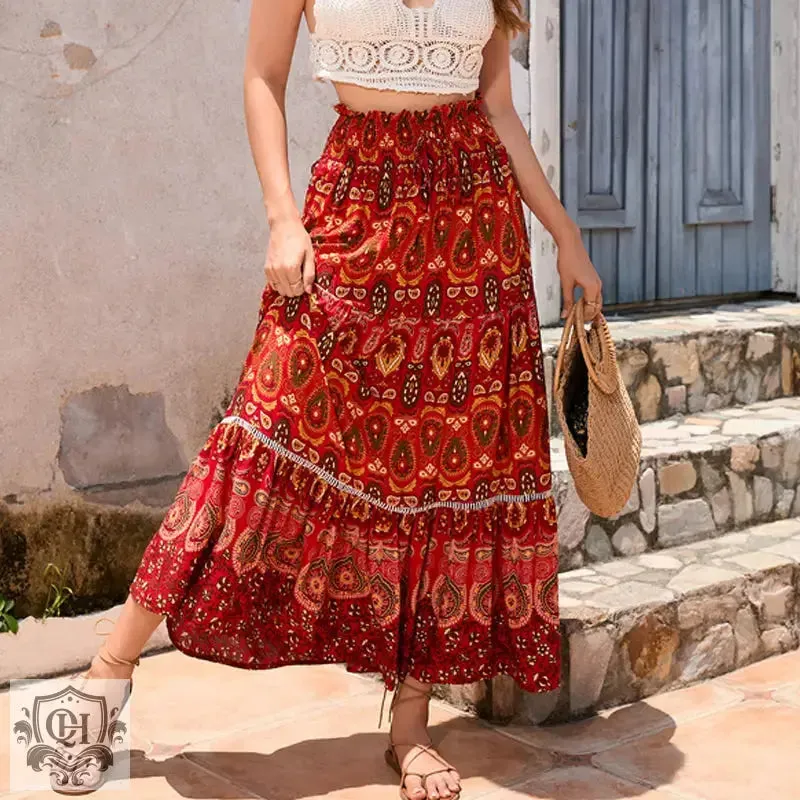 Summer Maxi Patterned Skirt