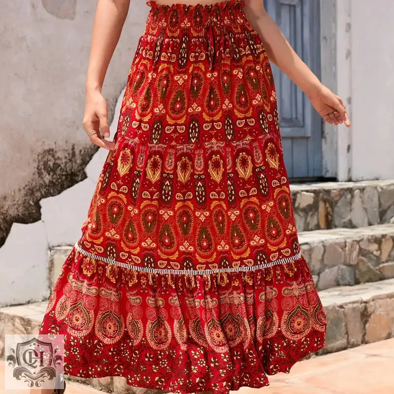 Summer Maxi Patterned Skirt