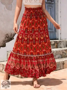Summer Maxi Patterned Skirt
