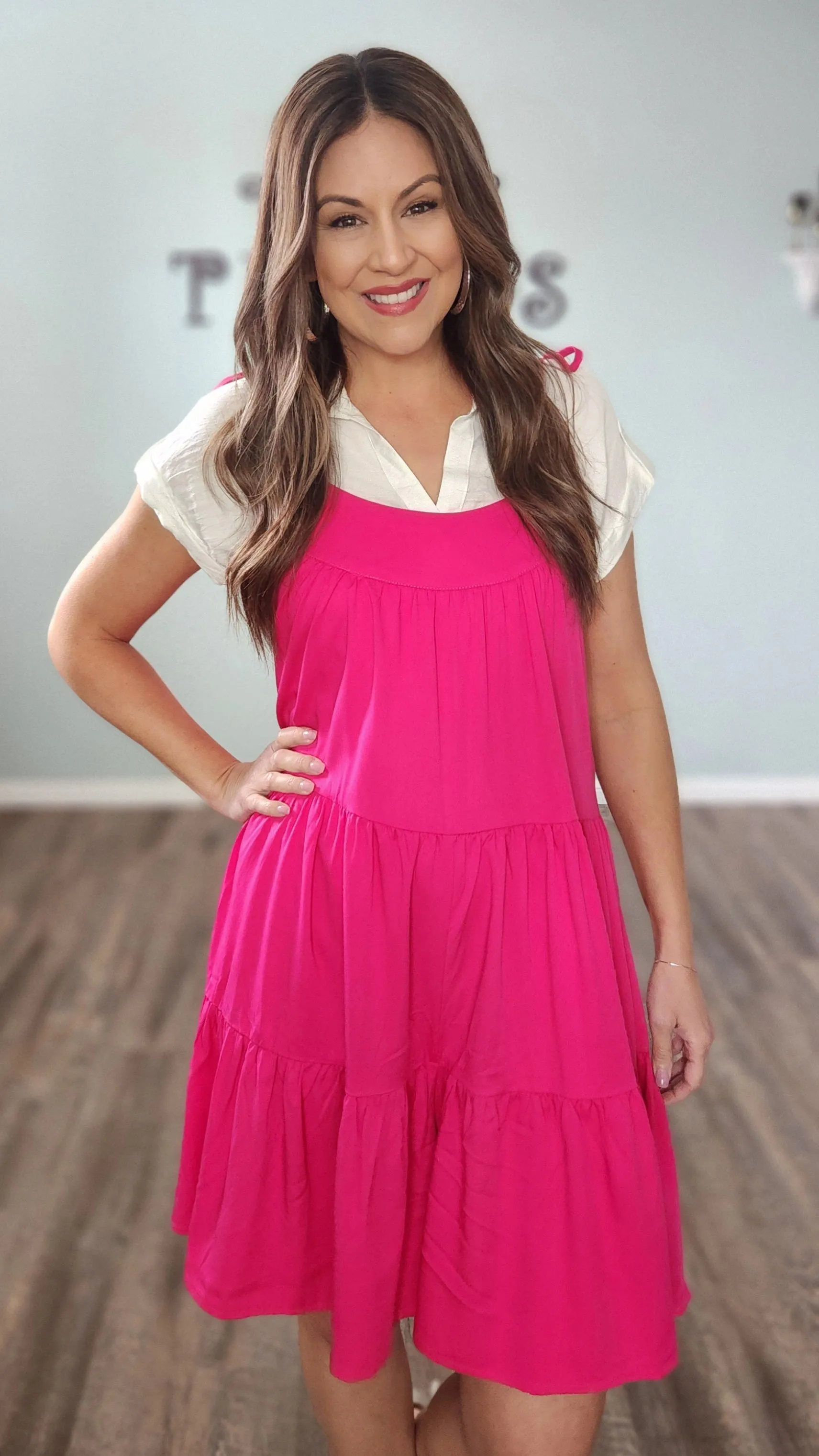 Surprise Romper-Fuchsia