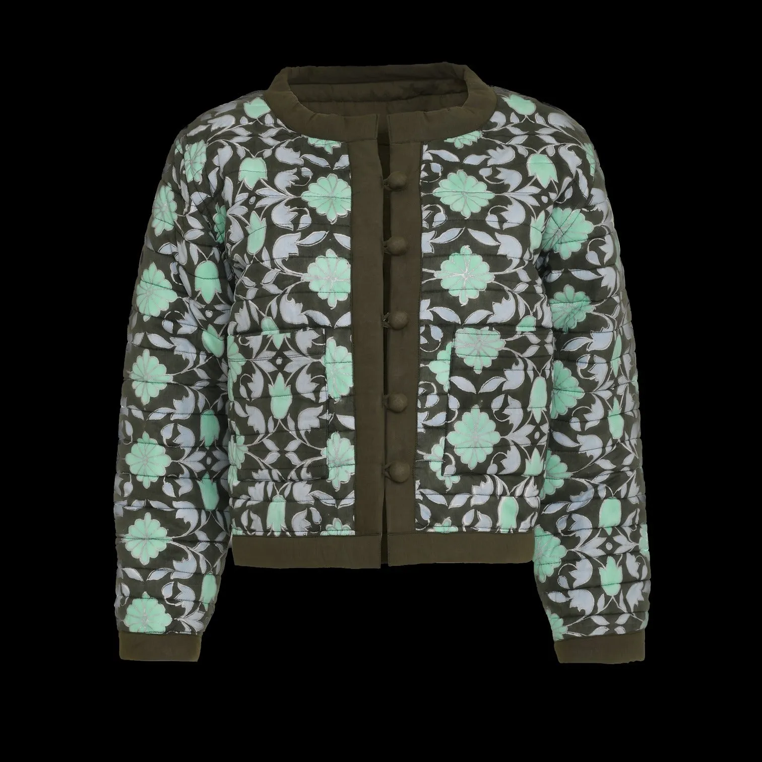 SZ Blockprints Poppy Reversible Jacket in Lisbon Print