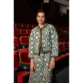SZ Blockprints Poppy Reversible Jacket in Lisbon Print