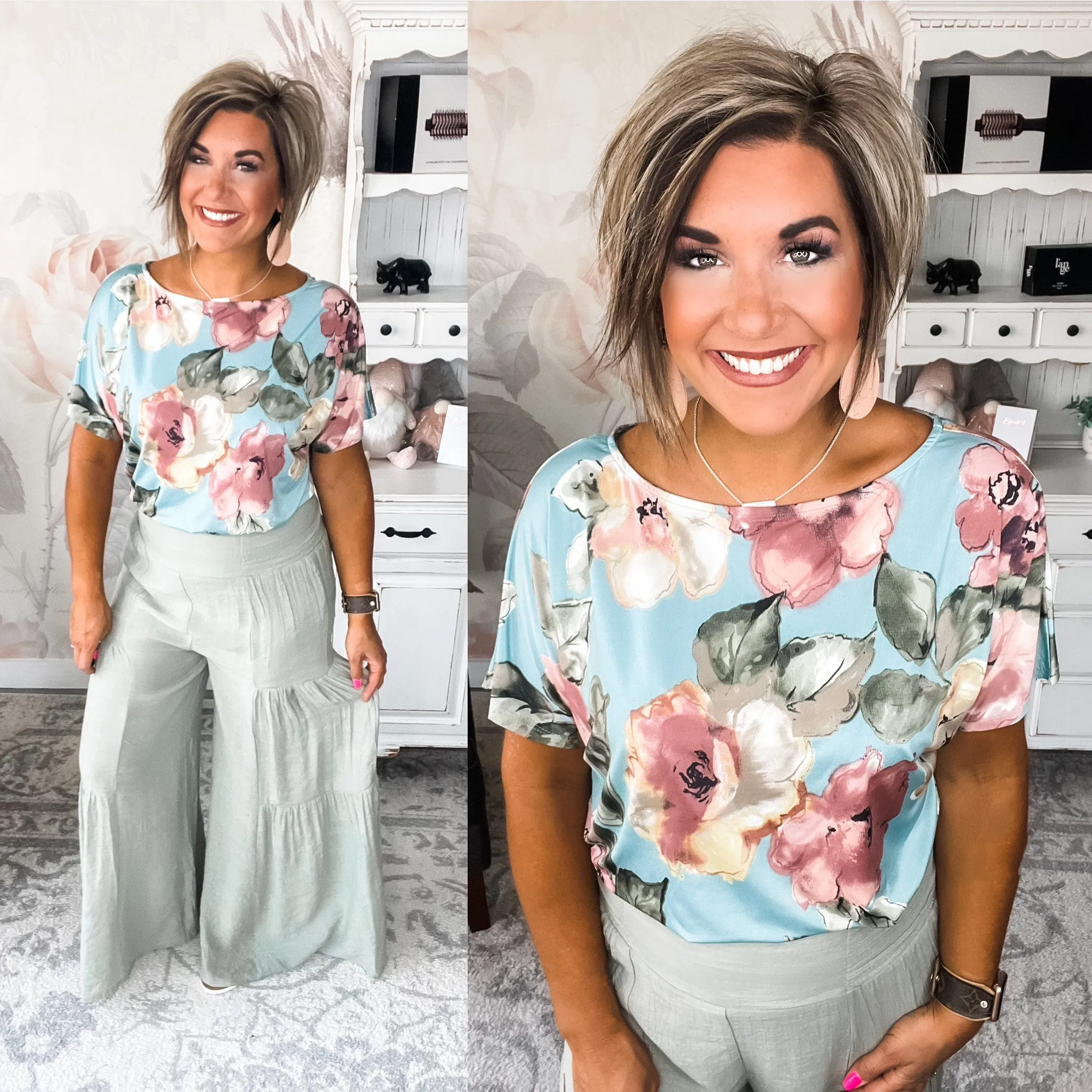 Tiered Boho Pants - Sage