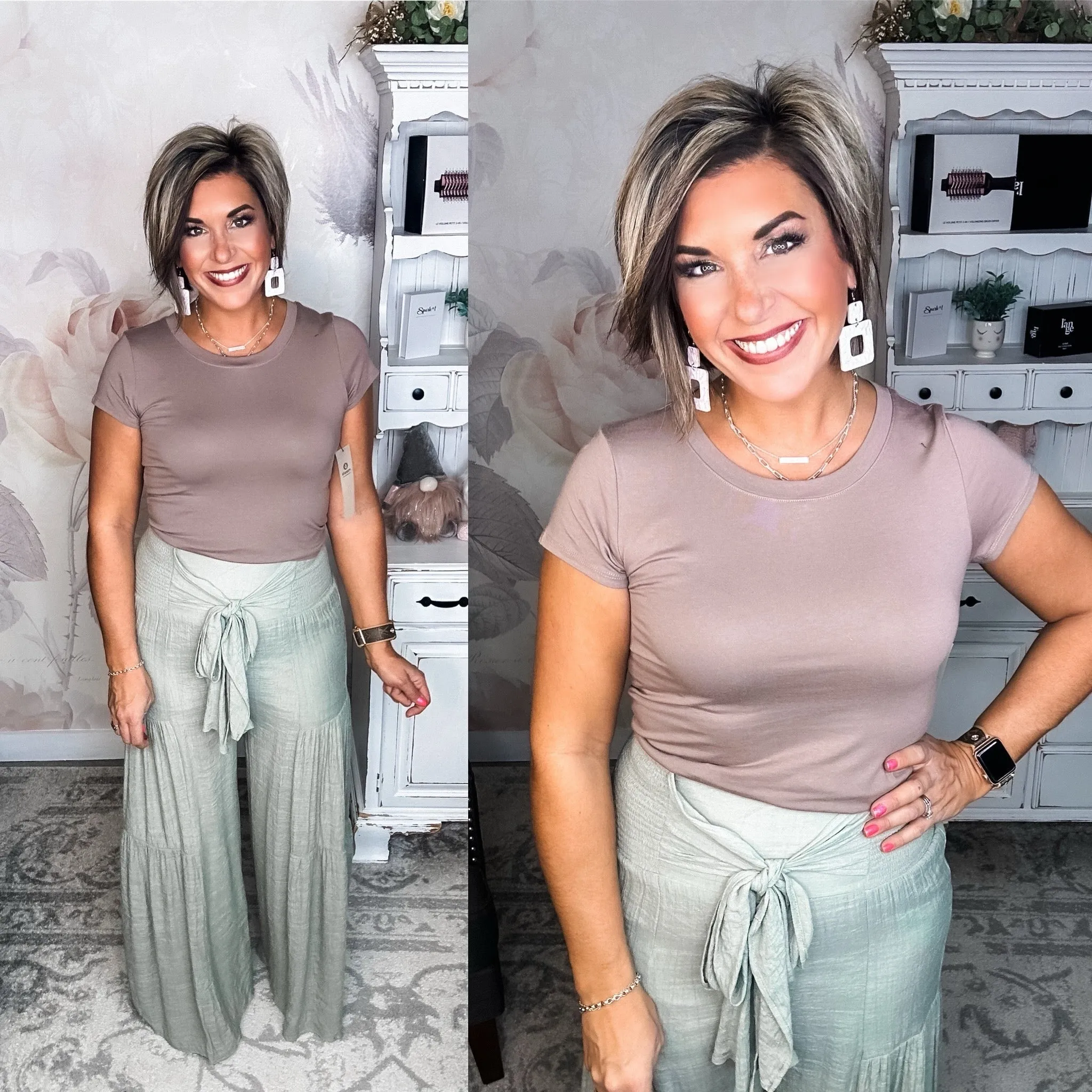 Tiered Boho Pants - Sage