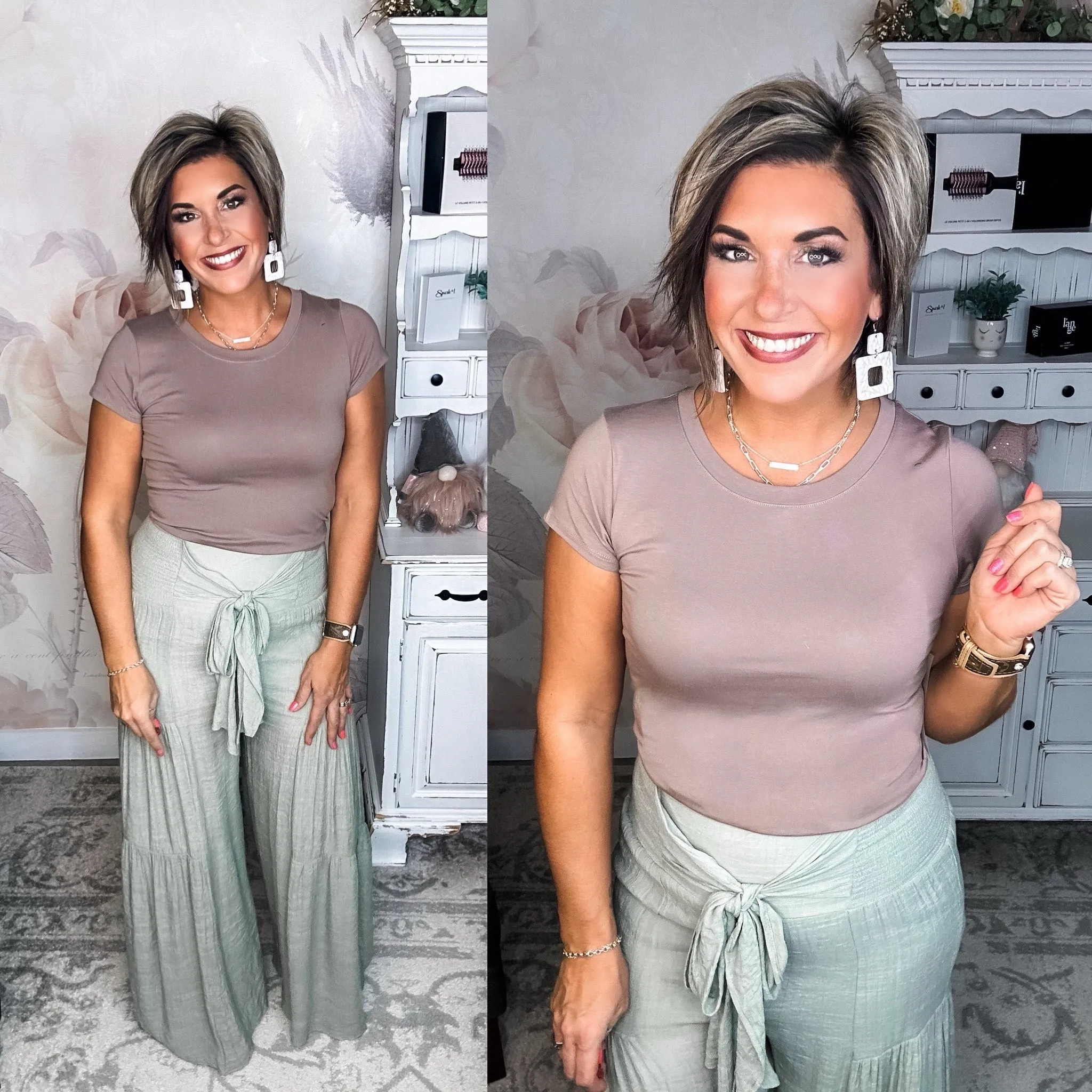 Tiered Boho Pants - Sage