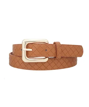 Trendy Textured Vegan Leather Belt