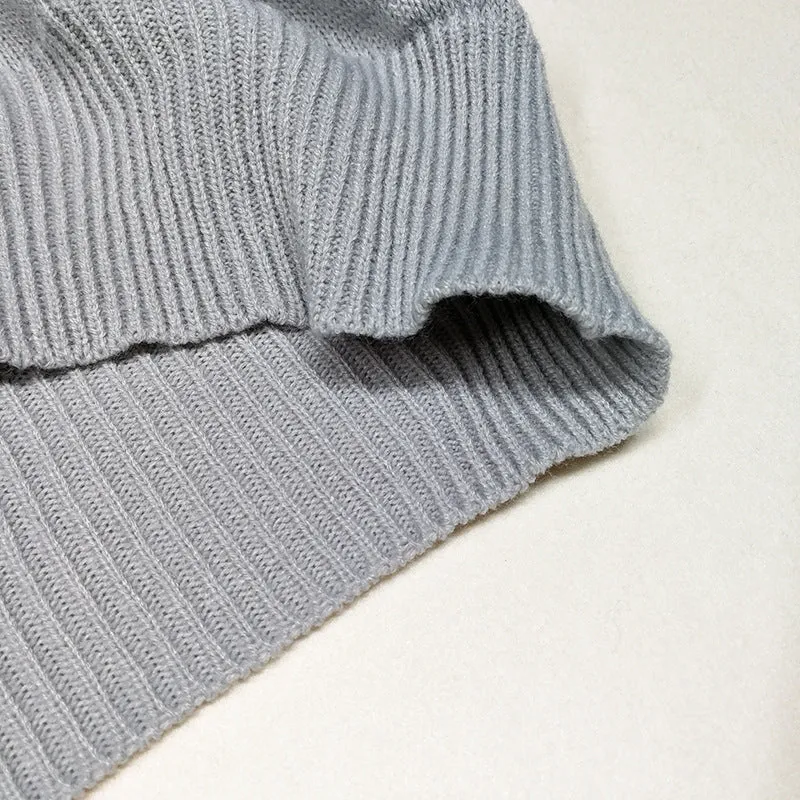Turtleneck Long Lantern Sleeves Loose Long Women Oversized Pullover Sweater