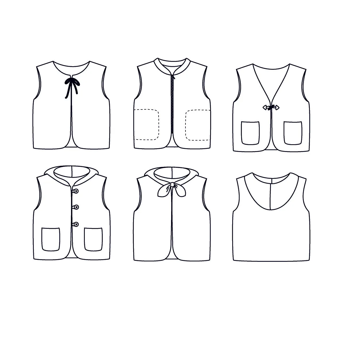 VIENNE KIDS Vest - 3/12y - Paper Sewing Pattern