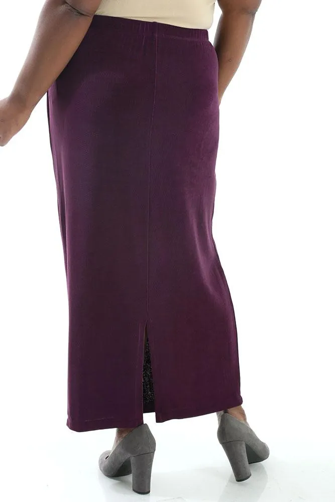 Vikki Vi Classic Boysenberry Straight Maxi Skirt