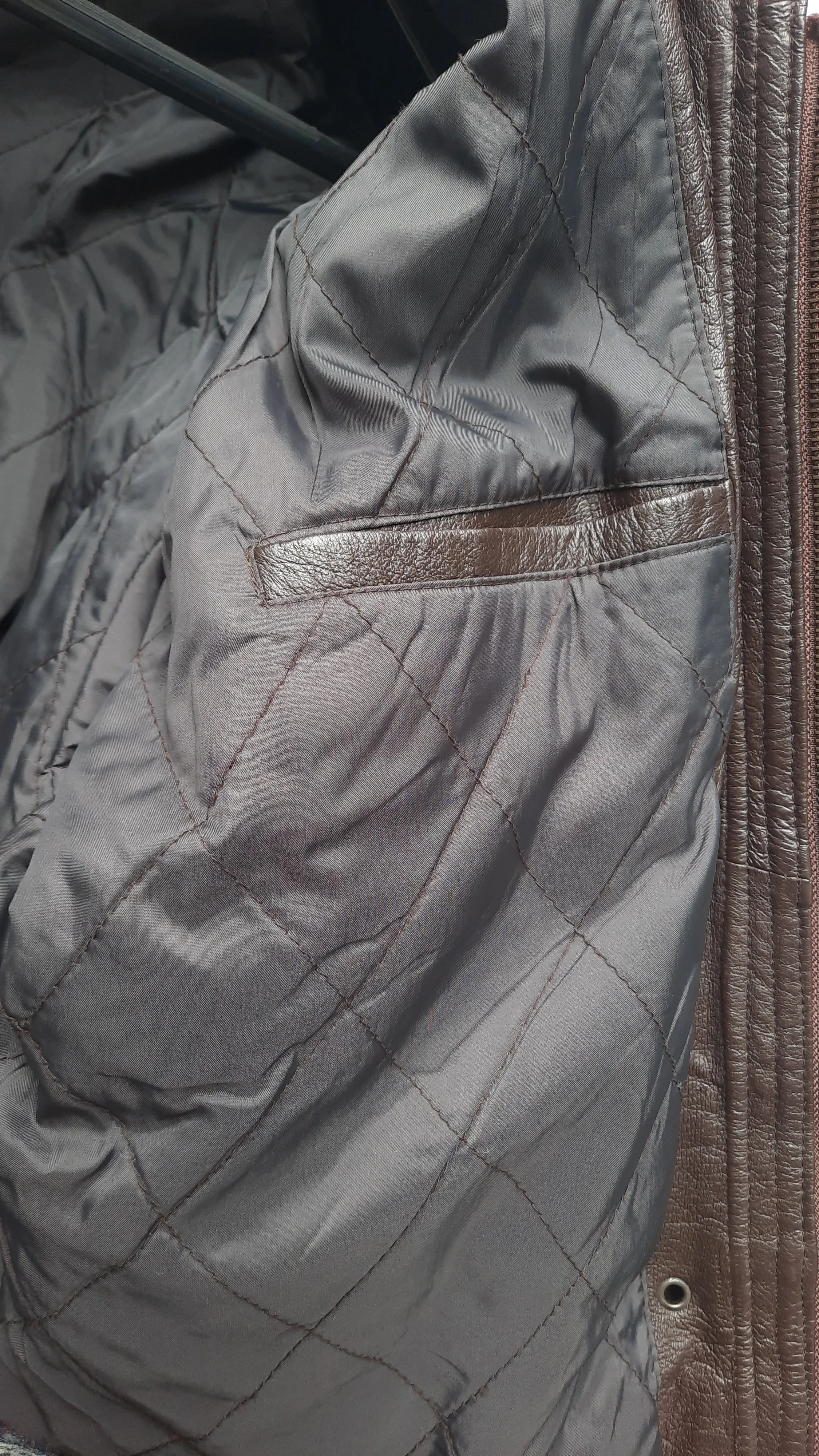 Vintage Brown Leather Unisex Coat