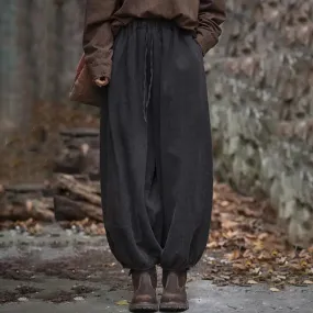 Vintage-inspired Linen Carrot Pants for Modern Women