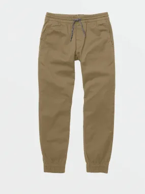 VOLCOM BIG BOYS FRICKIN SLIM JOGGER PANTS-KHAKI, BLACK, CHARCOAL