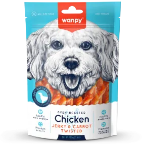 Wanpy Dog Oven-Roasted Chicken Jerky & Carrot Twisted 100g