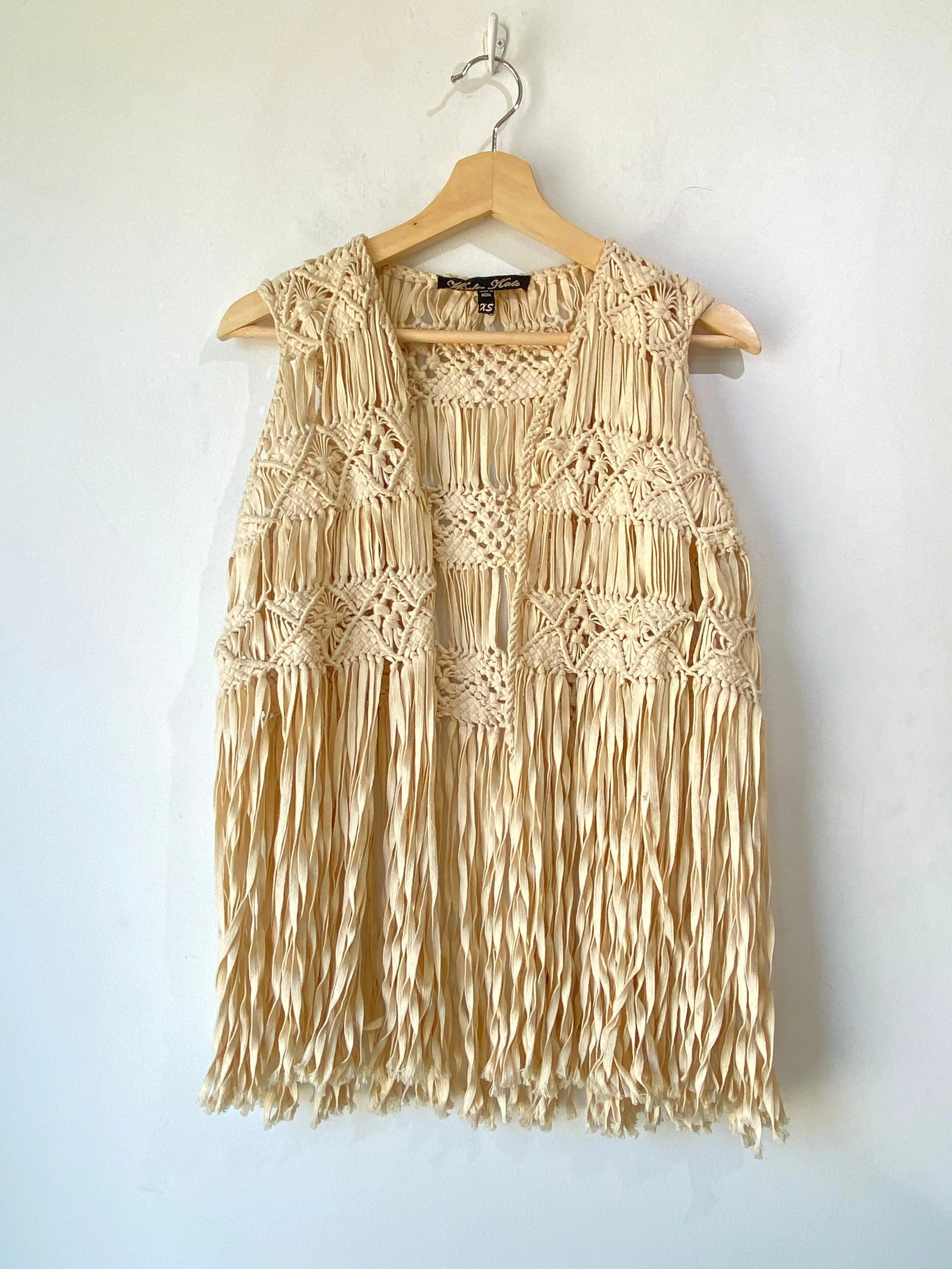 Winter Kate Cream Macrame Vest