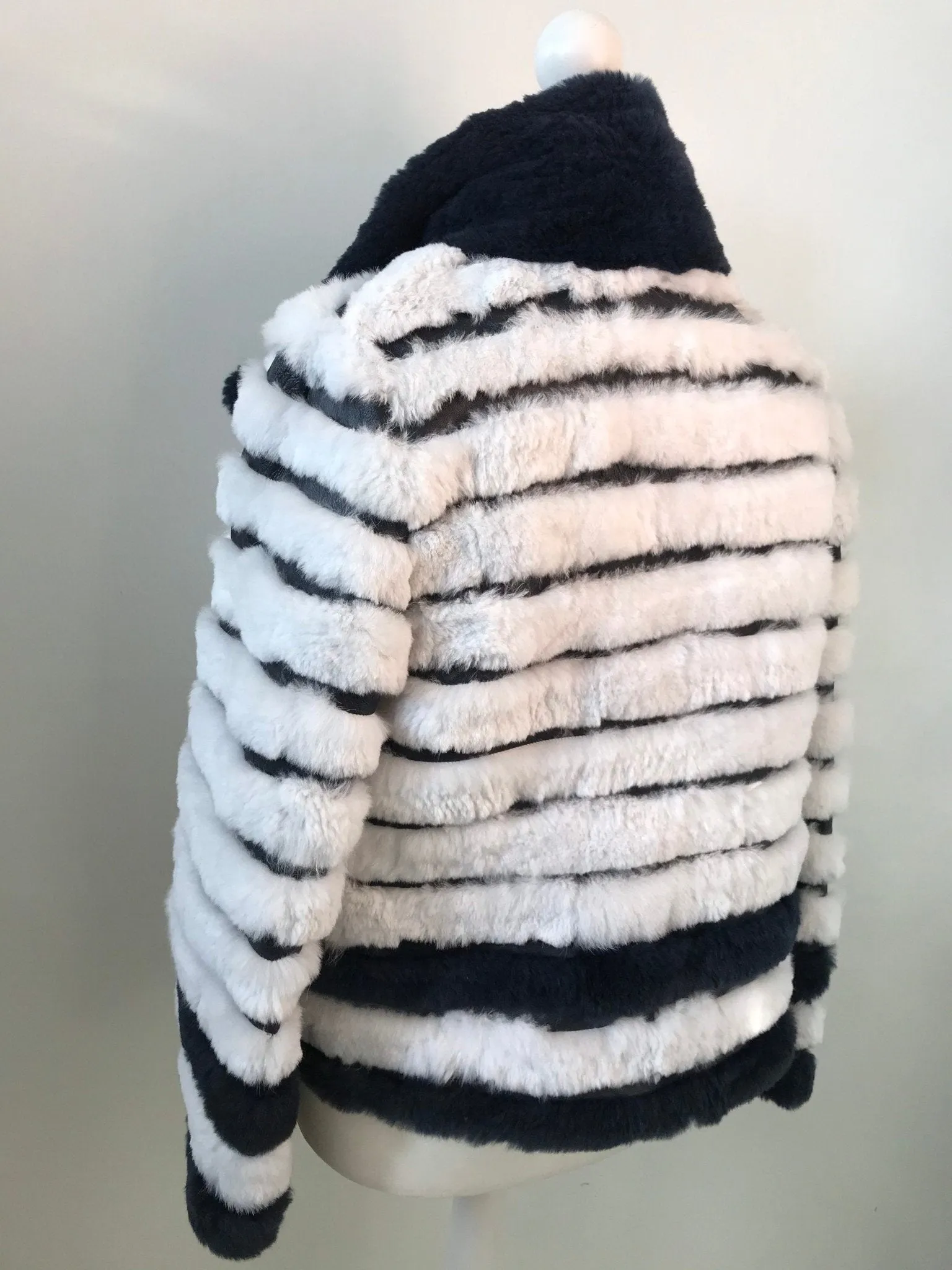 Women jacket сoat  rabbit fur and  leather