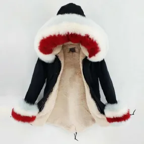 Women's Winter Casual Slim Long Parka With Detachable Fox Fur