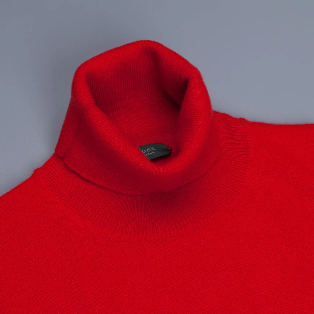 Zanone dolcevita sweater wool cashmere Rosso Vivo