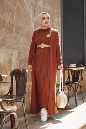 ZRF Women Knit Brick Cardigan Dress Suit - Bowling Green